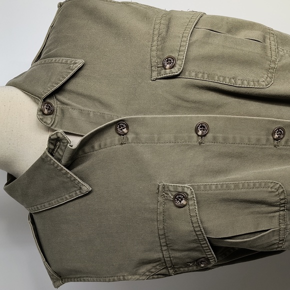 Lauren Jeans Company Ralph Lauren army green sleeveless belted dress-sz 16 - Picture 2 of 8